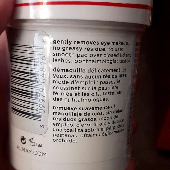 NEW!  Almay Eye Makeup Remover Pads Gentle Oil Free 80 Pads - Sealed!  Unopened! - Picture 3 of 4